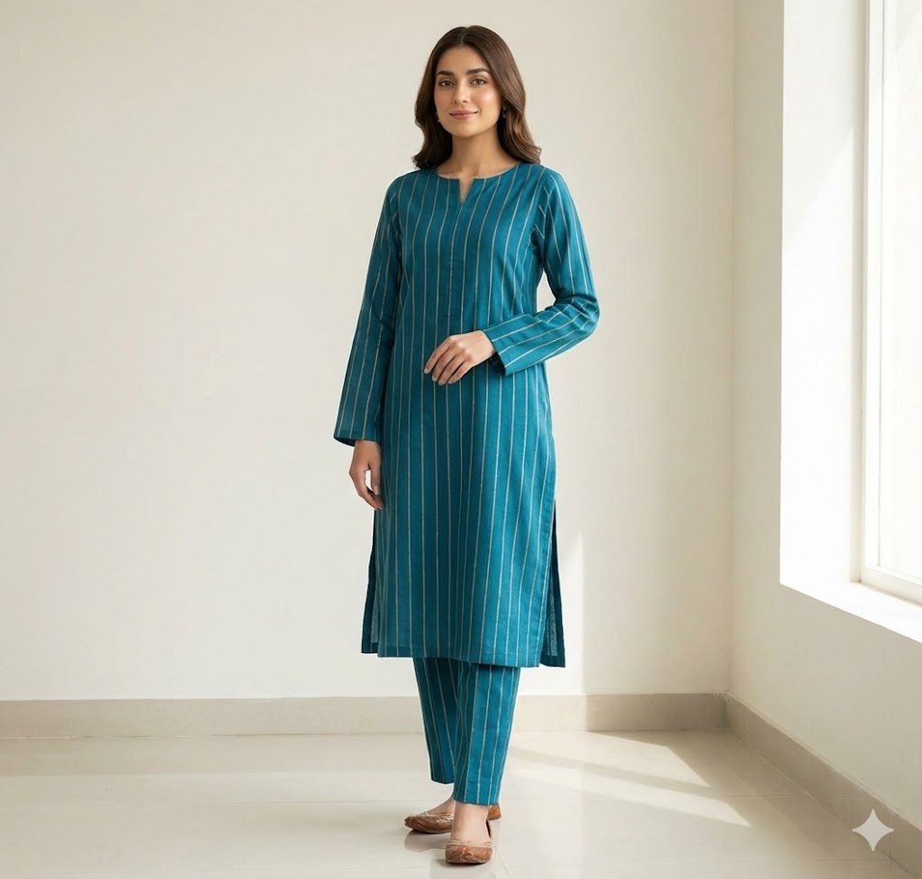 2pc Zari Cambric Cotton