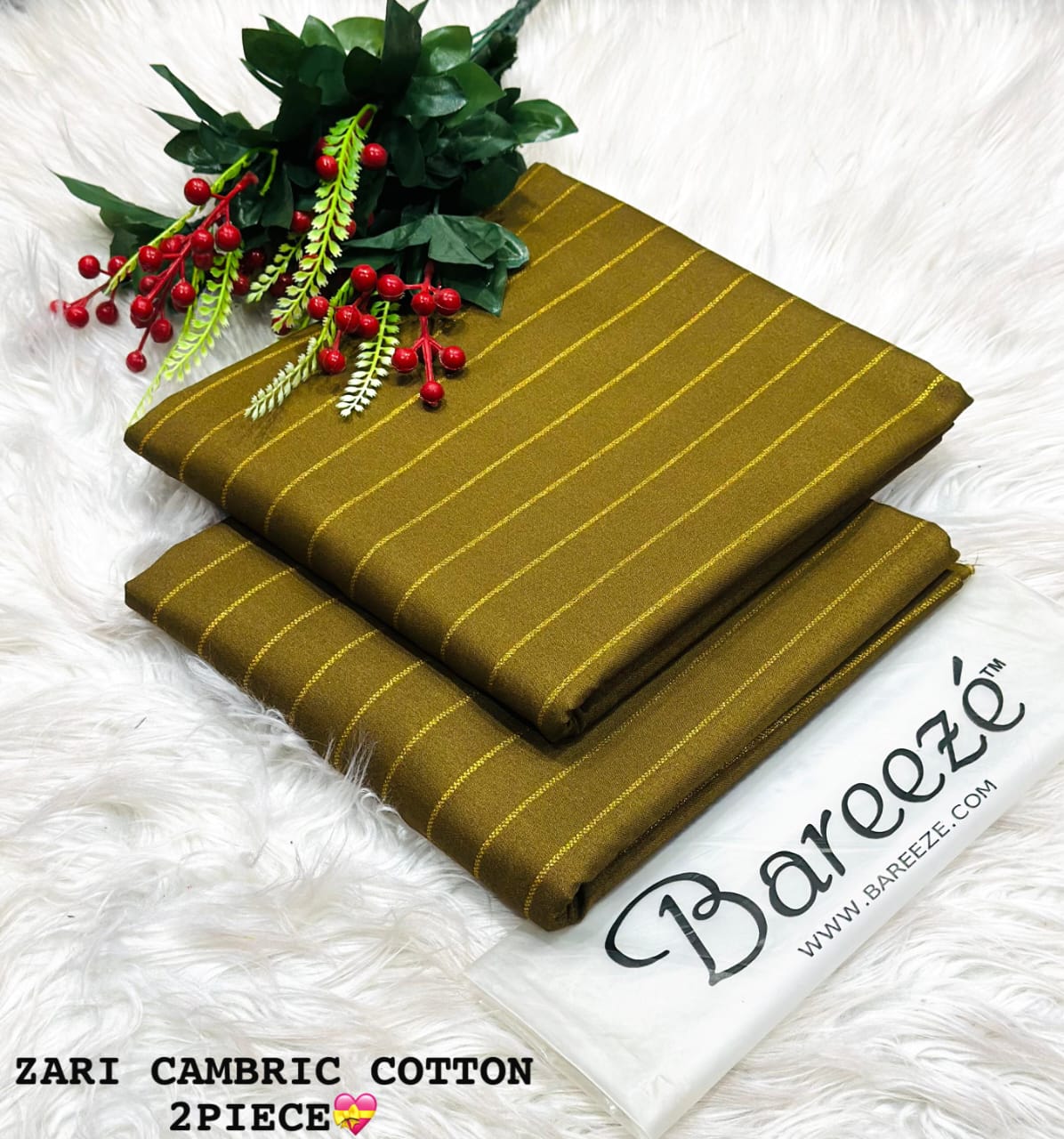 2pc Zari Cambric Cotton