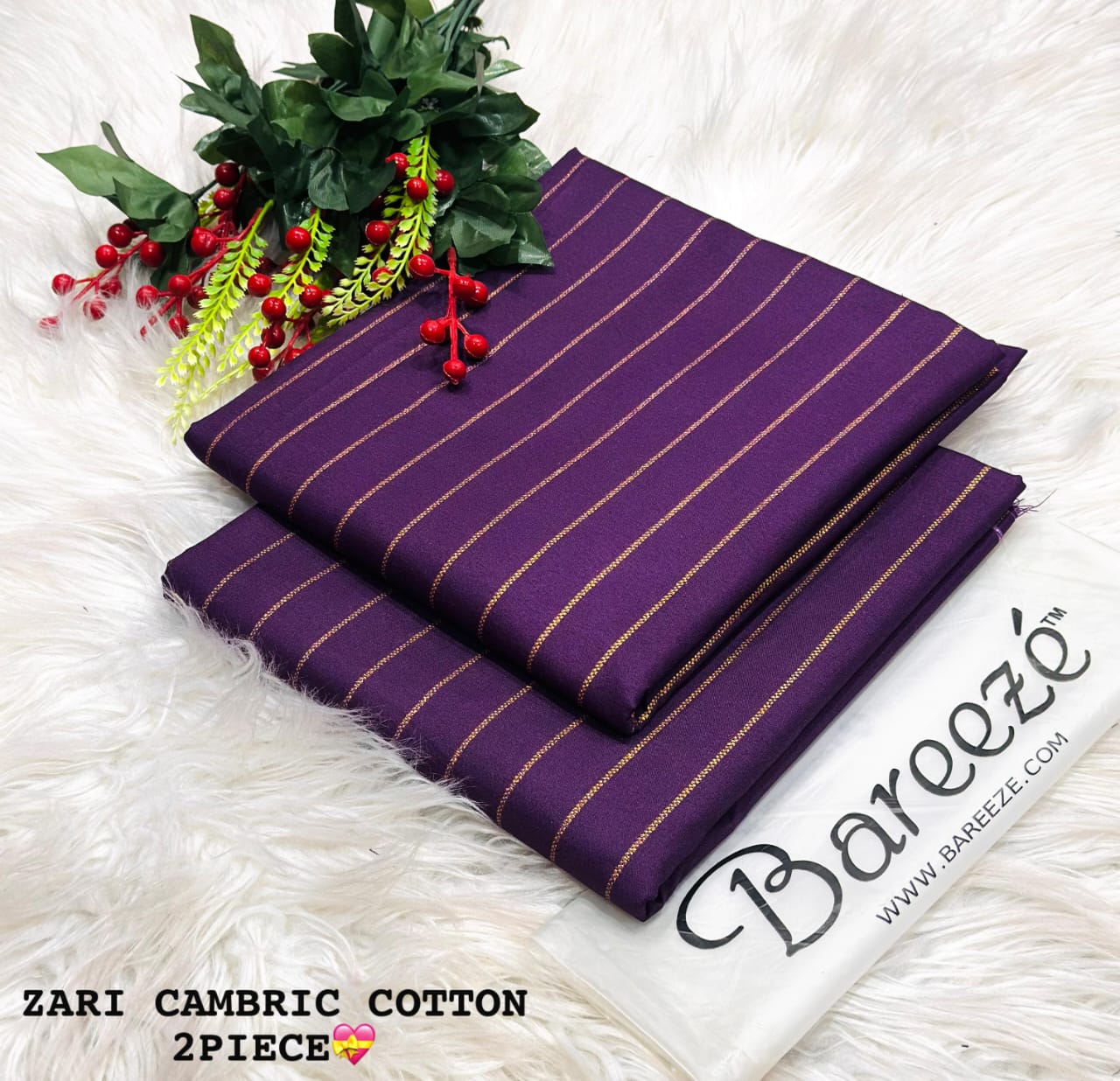 2pc Zari Cambric Cotton