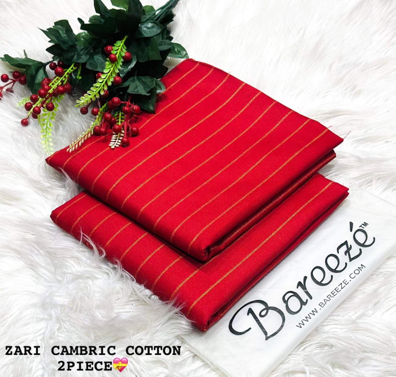2pc Zari Cambric Cotton