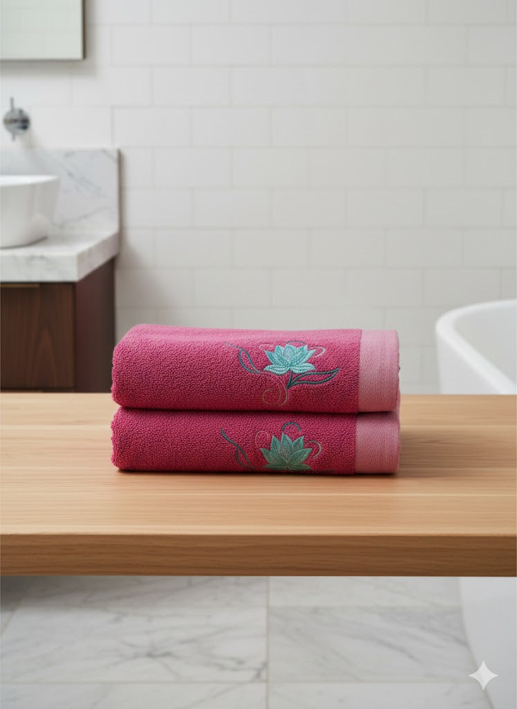 Premium Velvet Cotton  Emb Towel